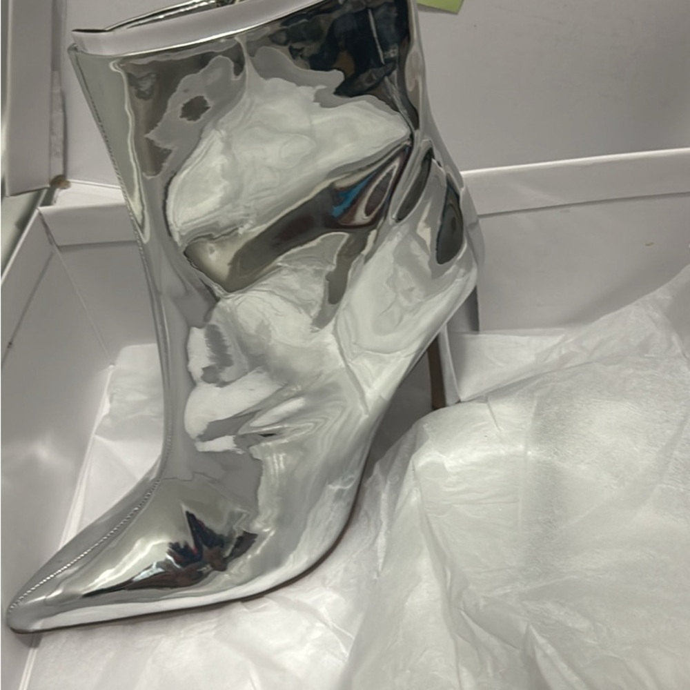 Silver Ankle Boots